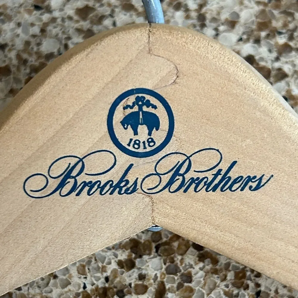 Brooks Brothers Light Tan Tongue and Groove Wooden Hangers